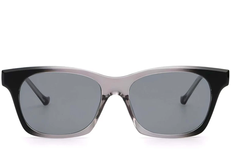 Rechteckige Sonnenbrille aus grauem Kunststoff #BS2503-0283