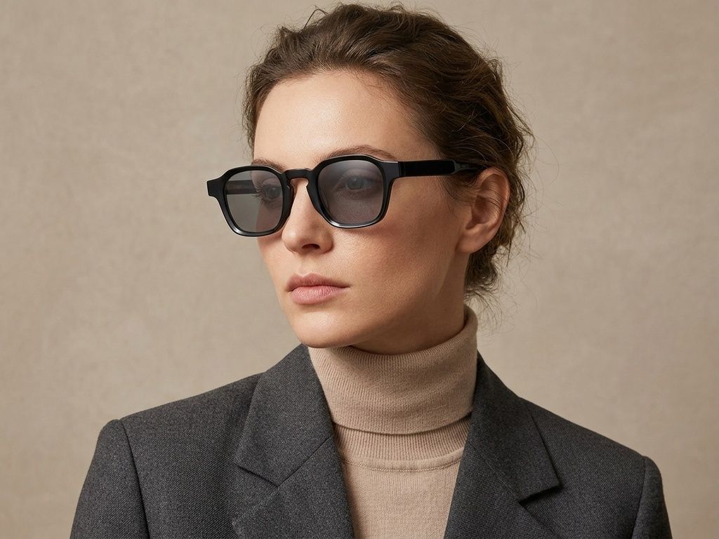 Geometric Black Plastic Sunglasses #BS2503-0284