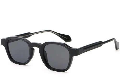 Geometric Black Plastic Sunglasses #BS2503-0284