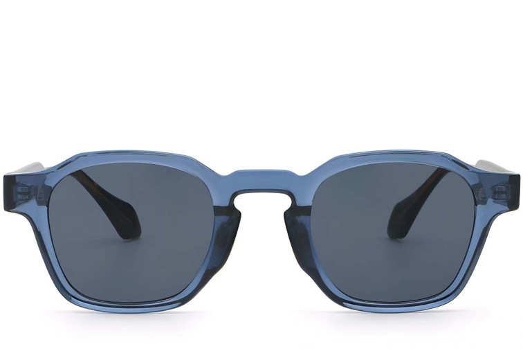 Occhiali da sole geometrici in plastica blu #BS2503-0286