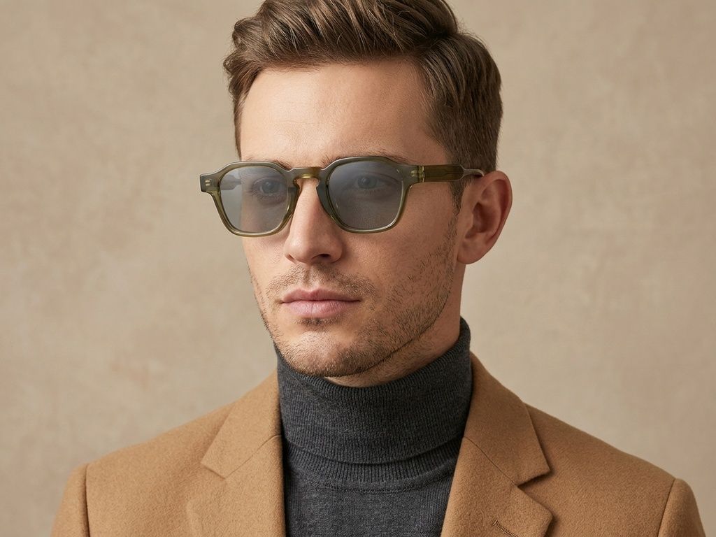 Geometric Green Plastic Sunglasses #BS2503-0287