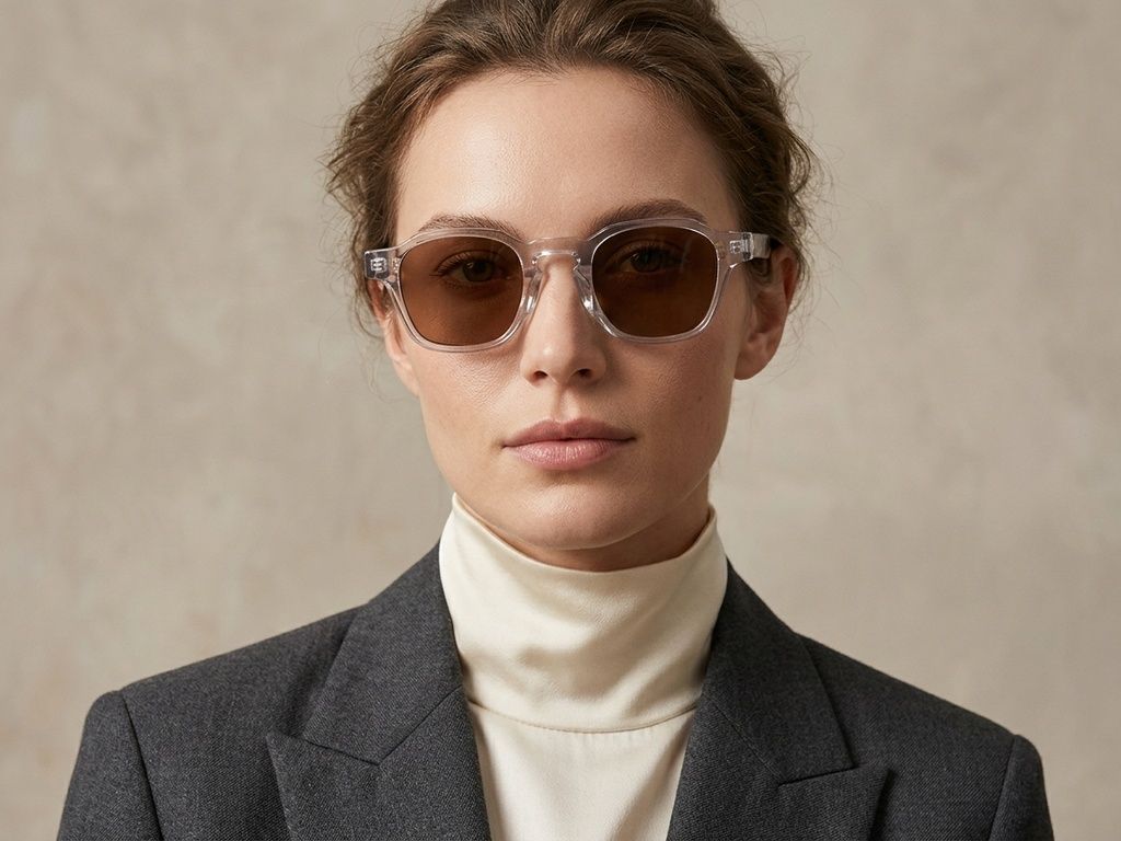 Geometric Transparent Plastic Sunglasses #BS2503-0289