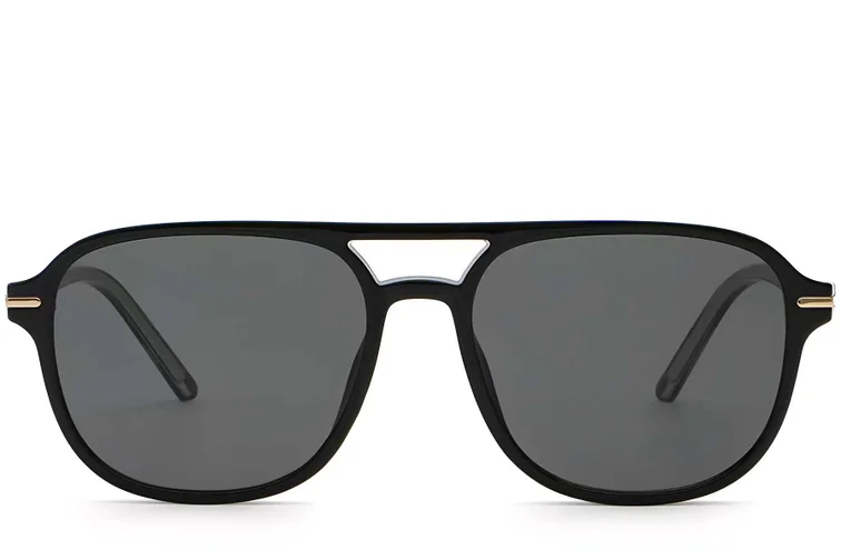 Occhiali da sole modello aviatore in plastica nera #BS2503-0290