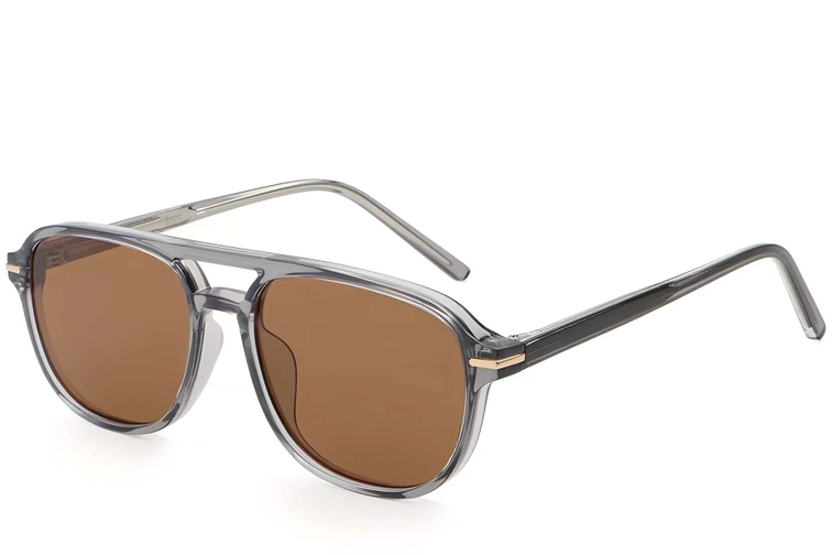 Aviator Grey Plastic Sunglasses #BS2503-0293
