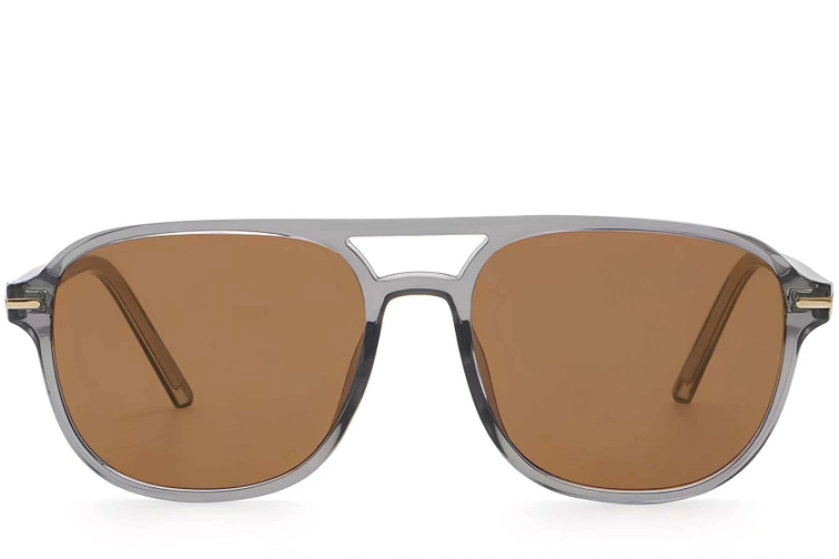 Aviator Grey Plastic Sunglasses #BS2503-0293