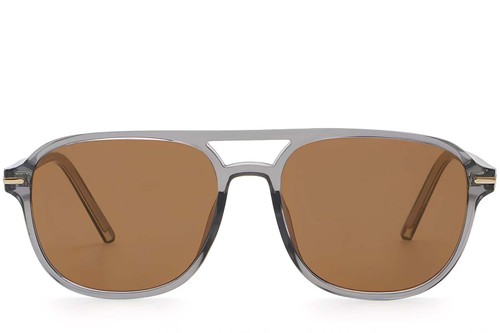 Lunettes de soleil aviateur en plastique gris #BS2503-0293