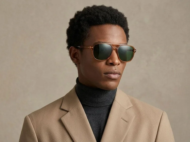 Aviator Brown Plastic Sunglasses #BS2503-0294