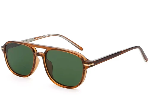 Aviator Brown Plastic Sunglasses #BS2503-0294