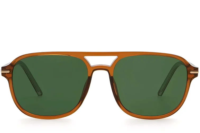 Aviator-Sonnenbrille aus braunem Kunststoff #BS2503-0294