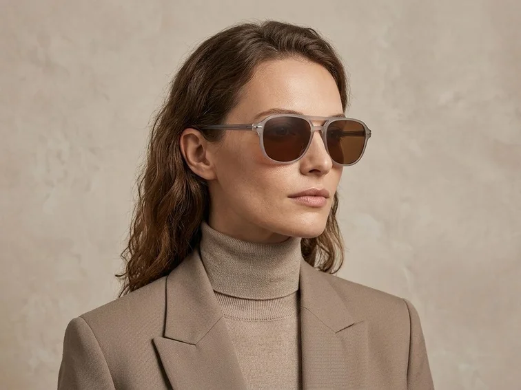Aviator Gray Plastic Sunglasses #BS2503-0295