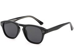 Rectangular Black Plastic Sunglasses #BS2503-0296
