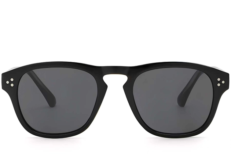 Rectangular Black Plastic Sunglasses #BS2503-0296