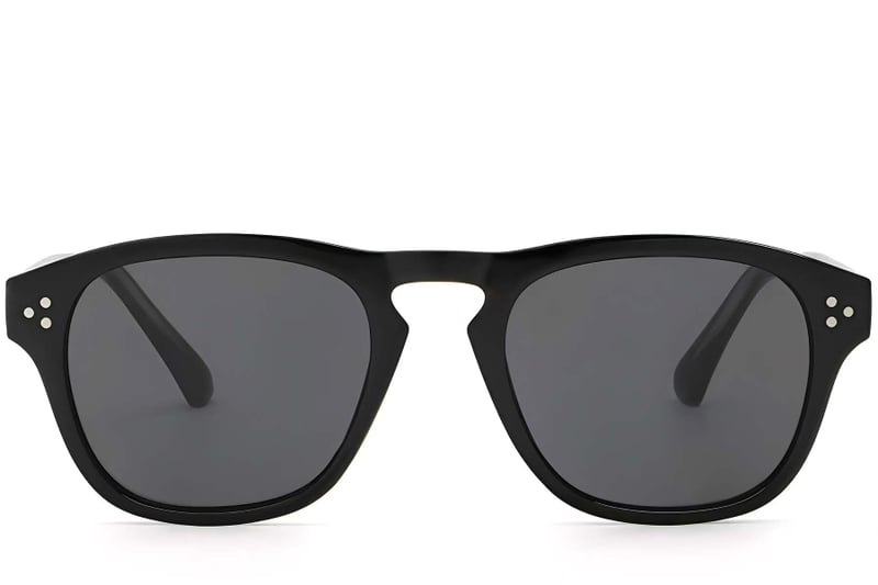 Rectangular Black Plastic Sunglasses #BS2503-0296