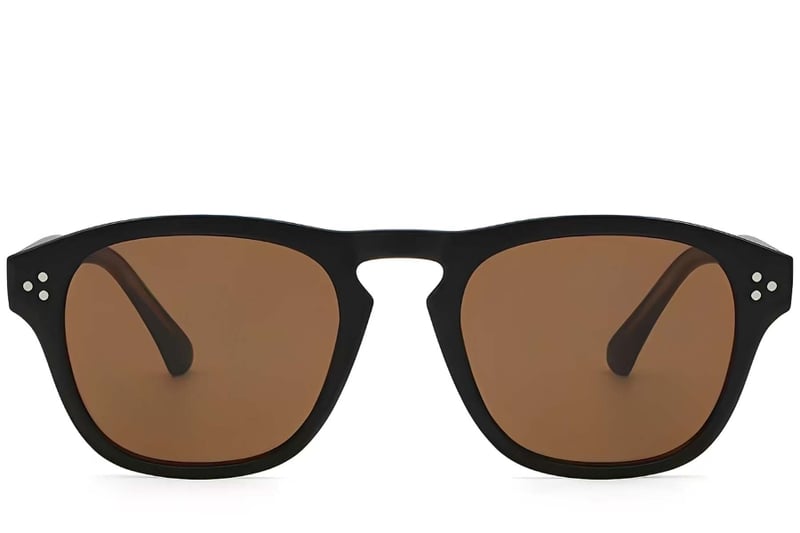 Rectangular Black Plastic Sunglasses #BS2503-0297