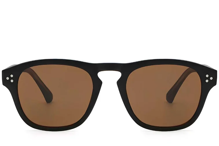 Rectangular Black Plastic Sunglasses #BS2503-0297