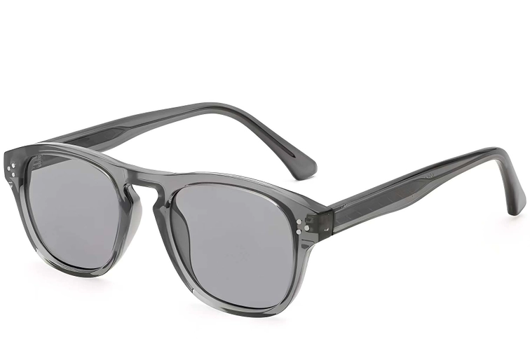 Rectangular Grey Plastic Sunglasses #BS2503-0298