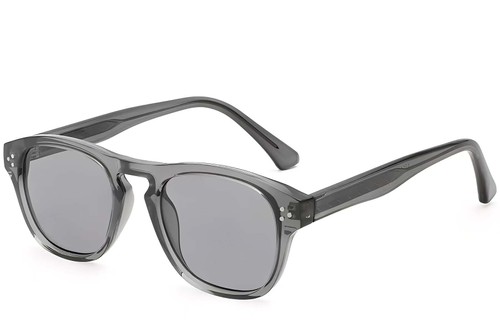 Lunettes de soleil rectangulaires en plastique gris #BS2503-0298