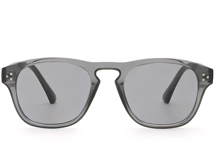 Rechteckige graue Kunststoff-Sonnenbrille #BS2503-0298