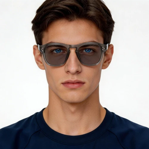 Gafas de sol rectangulares de plástico gris #BS2503-0298