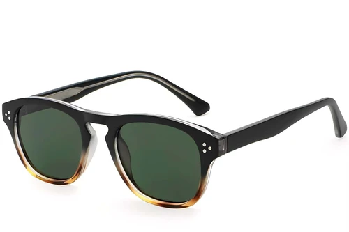 Rechteckige Sonnenbrille aus Kunststoff mit Schildpattmuster #BS2503-0299