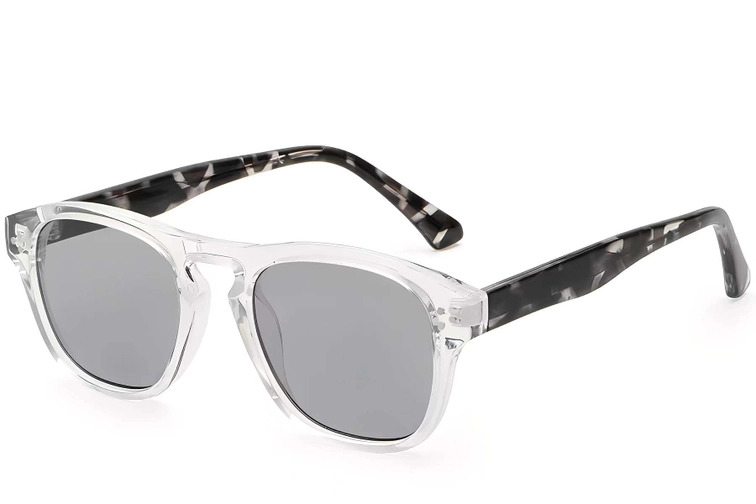 Rectangular Transparent Plastic Sunglasses #BS2503-0301