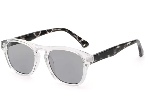 Rectangular Transparent Plastic Sunglasses #BS2503-0301