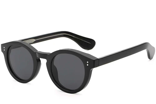 Oval Black Plastic Sunglasses #BS2503-0302