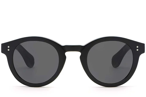 Oval Black Plastic Sunglasses #BS2503-0302