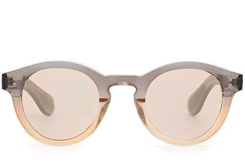 Lunettes de soleil ovales en plastique marron #BS2503-0303