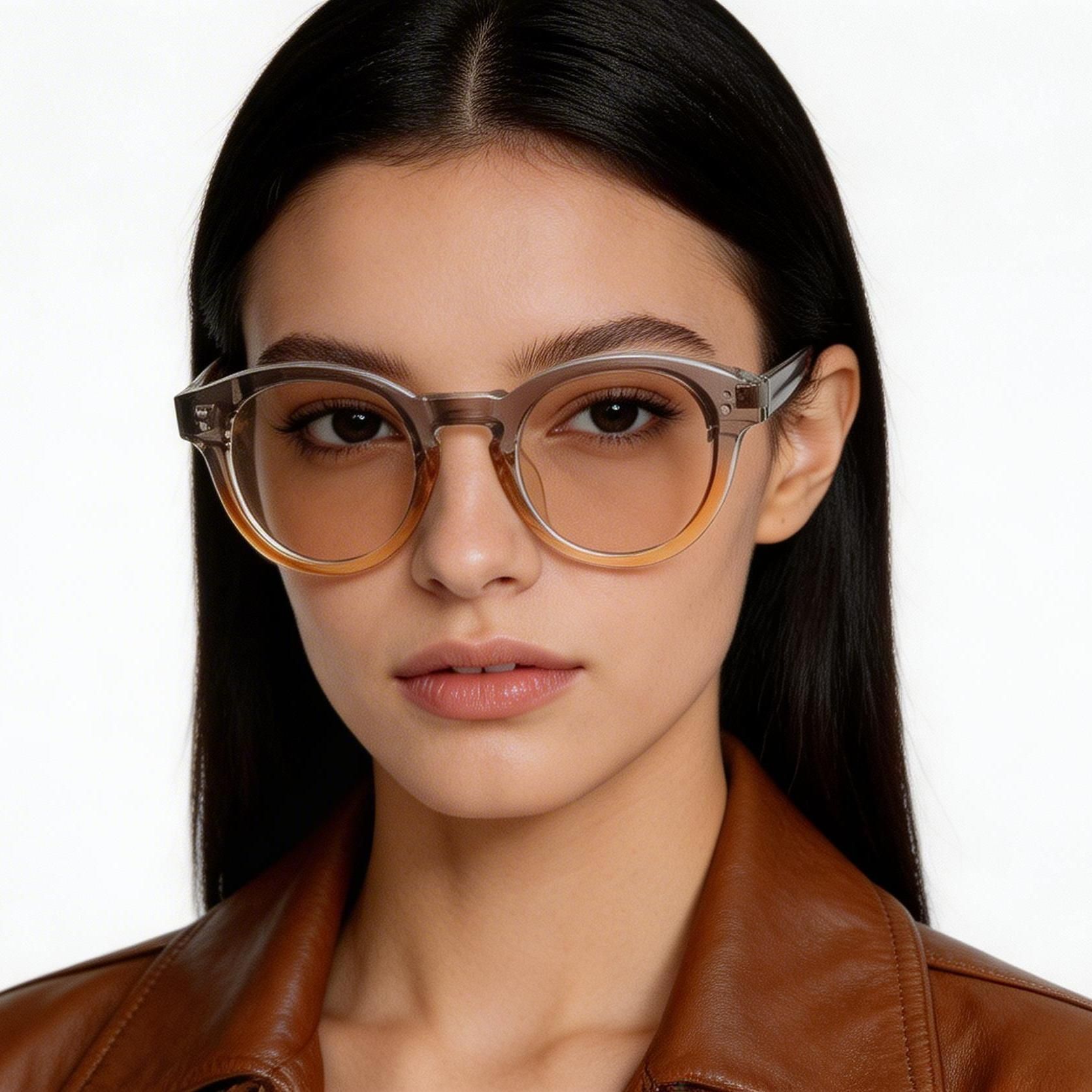 Gafas de sol ovaladas de plástico marrón n.° BS2503-0303