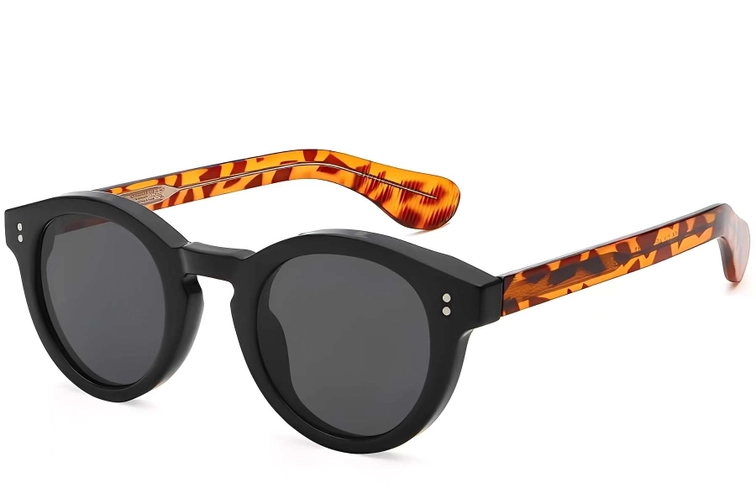 Oval Black Plastic Sunglasses #BS2503-0304