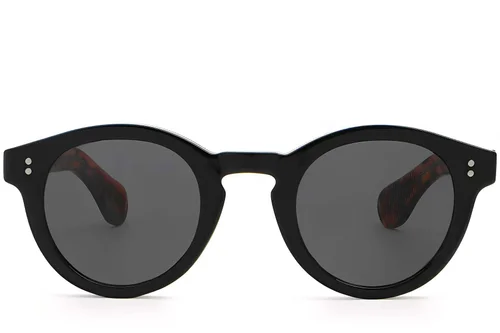 Lunettes de soleil ovales en plastique noir #BS2503-0304