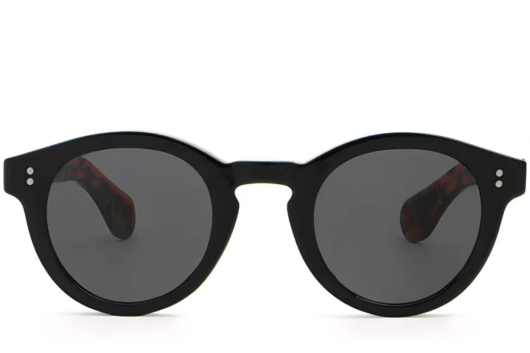 Occhiali da sole ovali in plastica nera #BS2503-0304