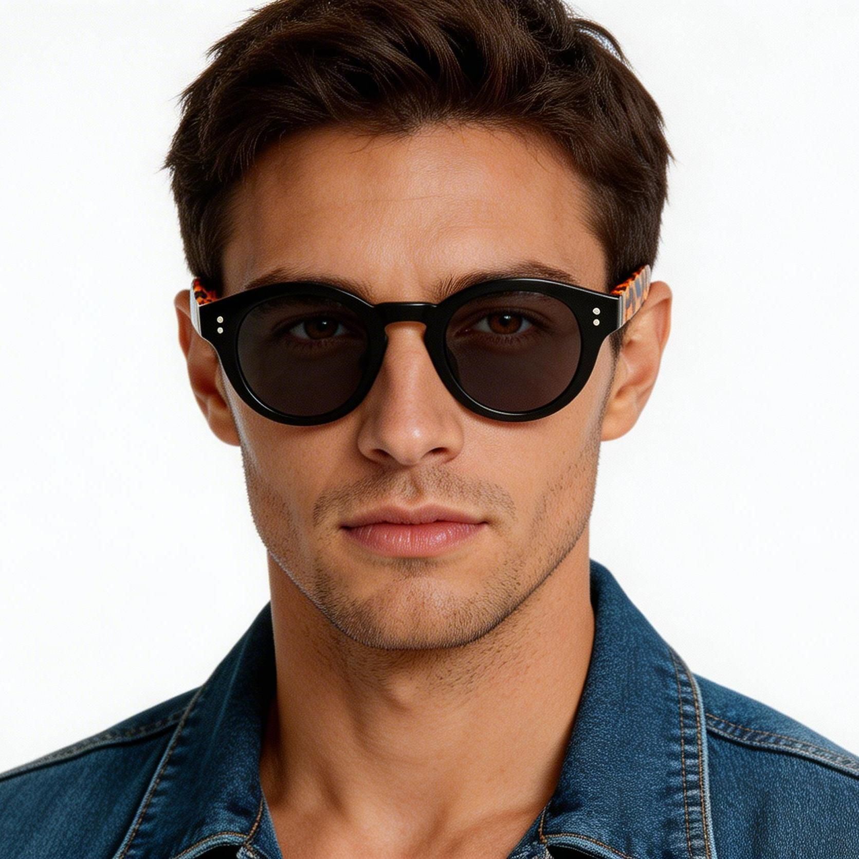Oval Black Plastic Sunglasses #BS2503-0304