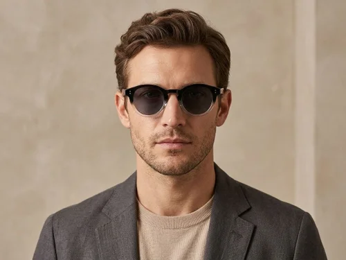 Lunettes de soleil ovales en plastique noir #BS2503-0305