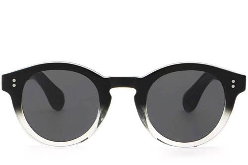 Lunettes de soleil ovales en plastique noir #BS2503-0305