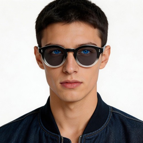 Oval Black Plastic Sunglasses #BS2503-0305