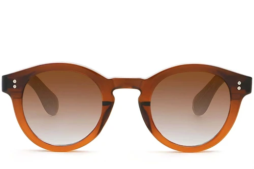Oval Brown Plastic Sunglasses #BS2503-0306