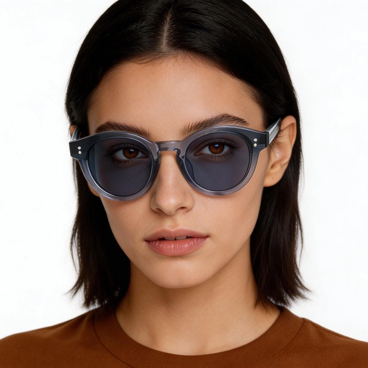 Oval Blue Plastic Sunglasses #BS2503-0307