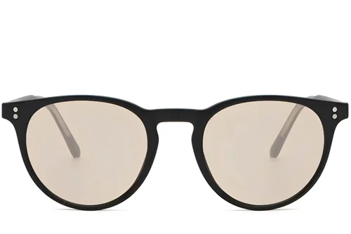 Lunettes de soleil ovales en plastique noir #BS2503-0308