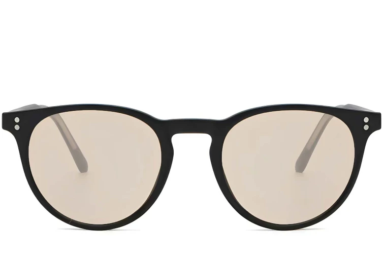 Oval Black Plastic Sunglasses #BS2503-0308