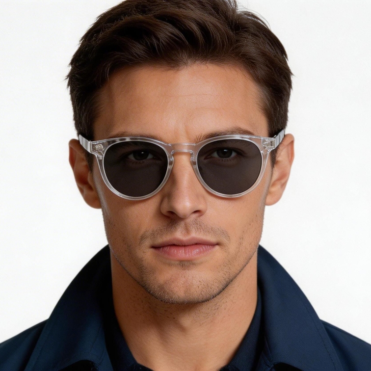 Gafas de sol ovaladas de plástico transparente #BS2503-0310