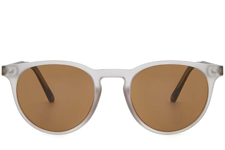 Gafas de sol ovaladas de plástico gris #BS2503-0311