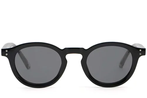 Lunettes de soleil ovales en plastique noir #BS2503-0312