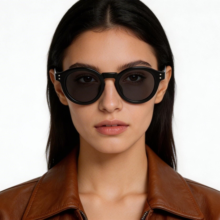 Oval Black Plastic Sunglasses #BS2503-0312