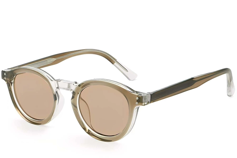 Oval Brown Plastic Sunglasses #BS2503-0314