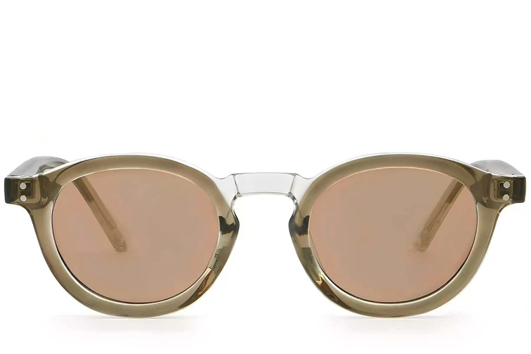 Gafas de sol ovaladas de plástico marrón n.° BS2503-0314