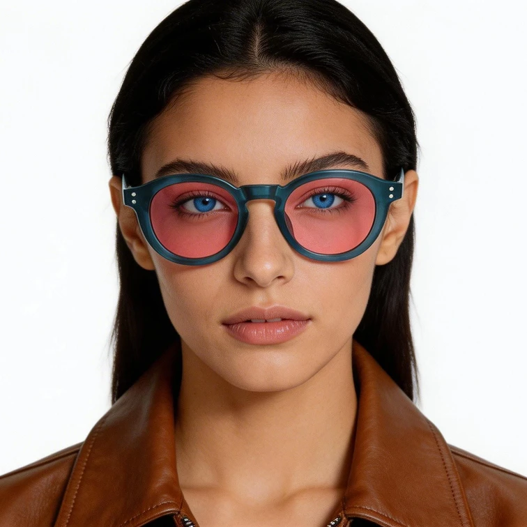 Oval Blue Plastic Sunglasses #BS2503-0315