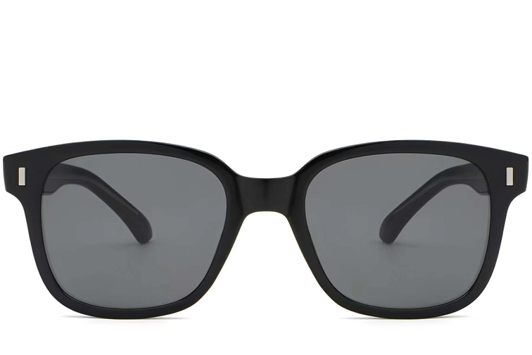 Rectangular Black Plastic Sunglasses #BS2503-0317