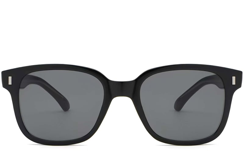 Rectangular Black Plastic Sunglasses #BS2503-0317